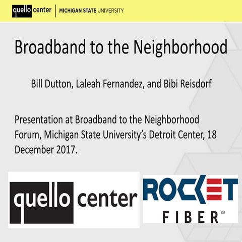 Broadband to Neighborhood 18 dec 2017