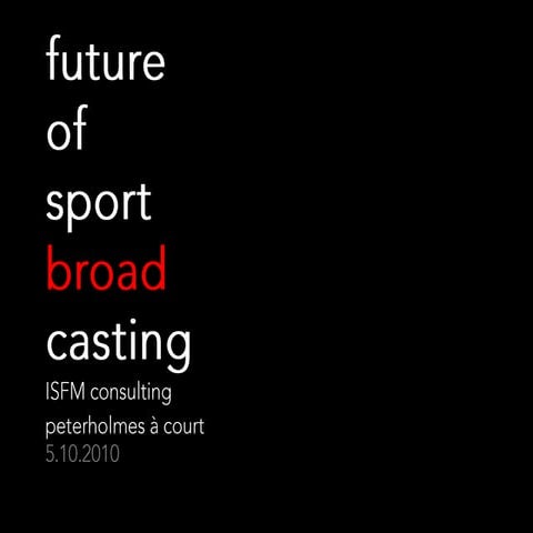 Broadband revolution in sport