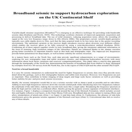 Broadband seismic to support hydrocarbon exploration on the UK Continental Sh...