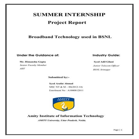 Broadband technology used in bsnl