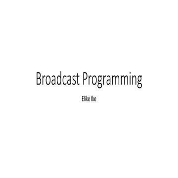 Broadcast programming