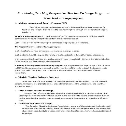 Broadening teaching perspective