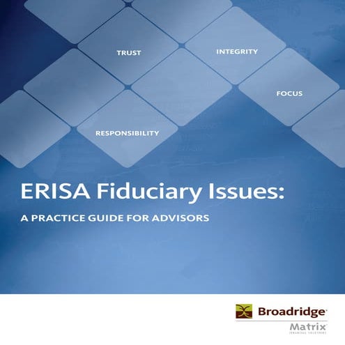 ERISA Fiduciary Issues: A Guide for Advisors