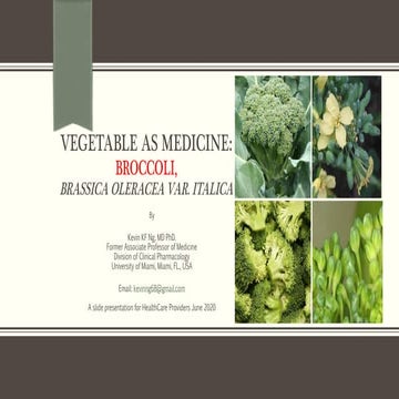 Vegetable as Medicine: Broccoli, Brassica oleracea | PDF