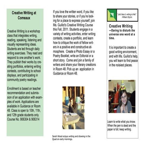 Creative Writing Brochure