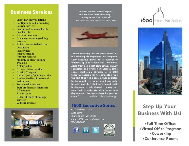 1600 Executive Suites General Brochure