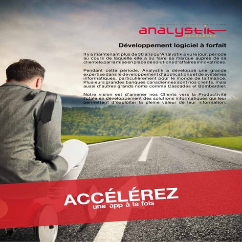 Analystik développement logiciels à forfait