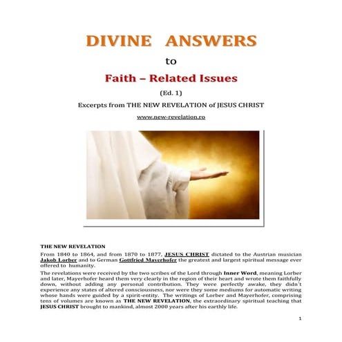 Brochure - NEW REVELATION - Divine answers to faith-related issues - ed. 1