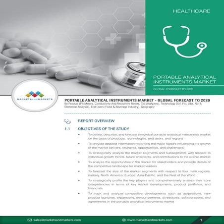 Portable Analytical Instruments Market worth 9.55 Billion USD by 2020 