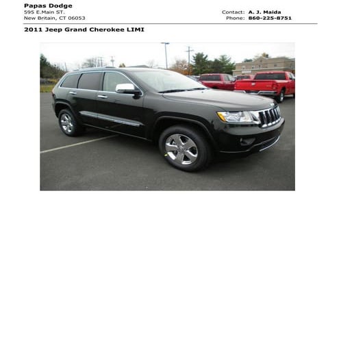 Brochure 2011 jeep grand cherokee overland hartford ct
