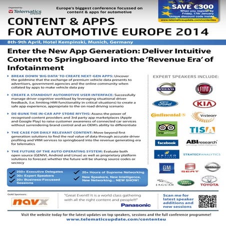 CONTENT & APPS FOR AUTOMOTIVE EUROPE 2014
