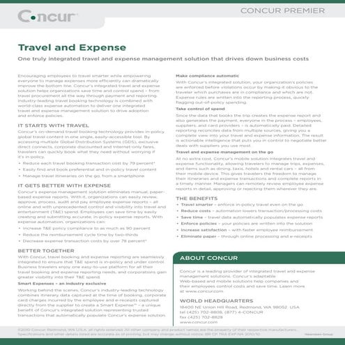 Brochure Concur Premier Travel And Expense