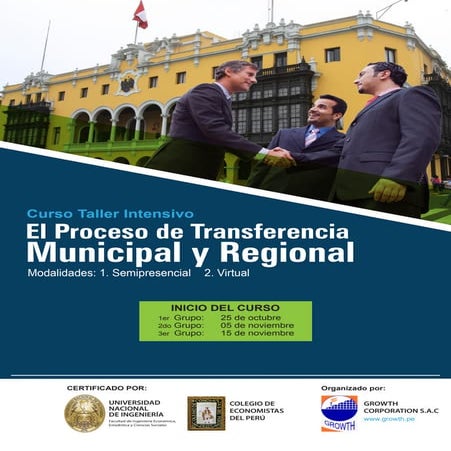 CURSO TALLER EL PROCESO DE TRANSFERENCIA DE GESTION MUNICIPAL Y ...