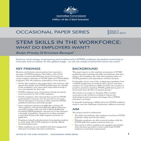 STEM Skills in the Workforce