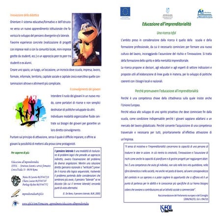 Brochure Educazione all'Imprenditorialità 