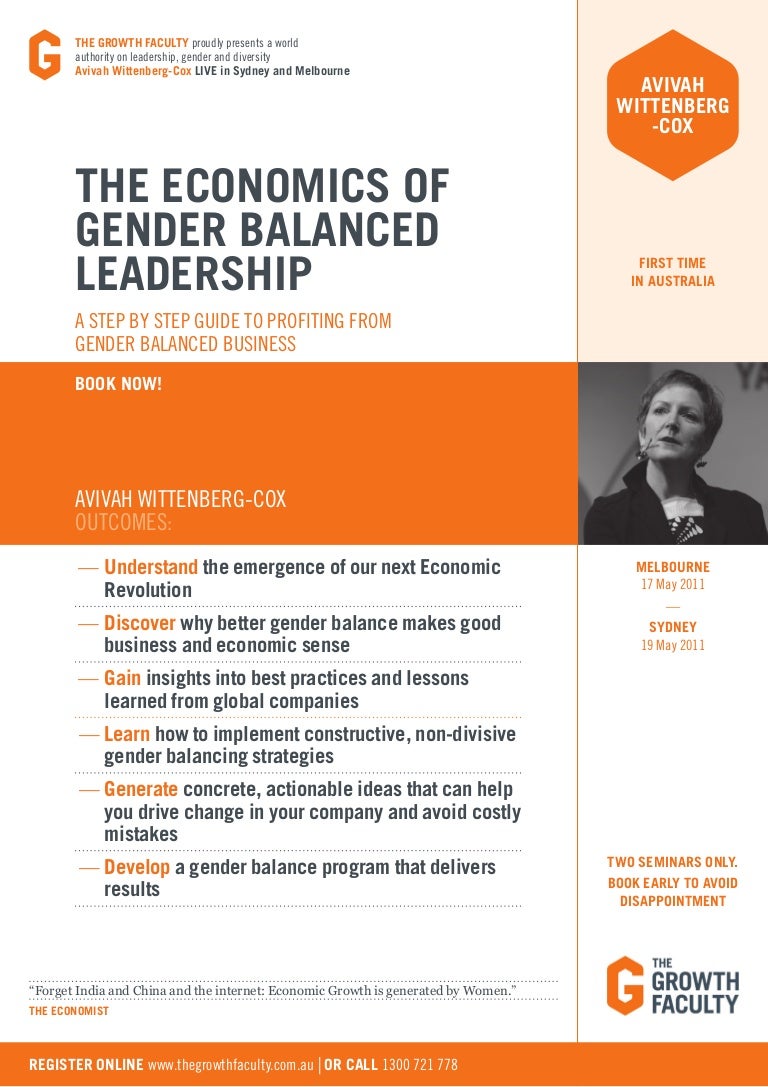 The Economics of Gender Balanced Leadership Seminar presented by worl…
