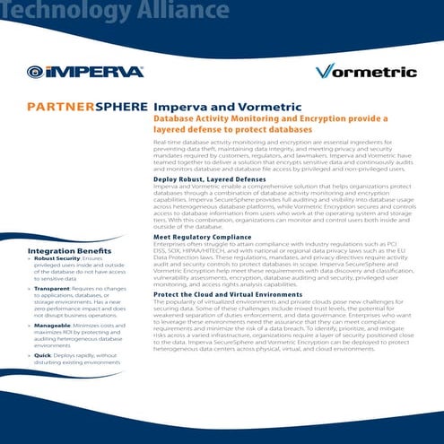 Brochure Imperva Securesphere Vormetric Encryption