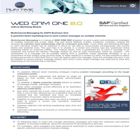 Web CRM One 2.0 Multichannel Messaging