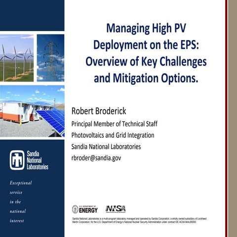 Impact of high level penetration of photovoltaics on Power system | PPTX