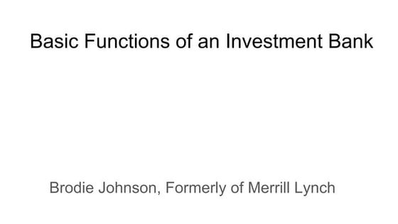 Successful Long Term Investing: Brodie Johnson Merrill Lynch | PDF
