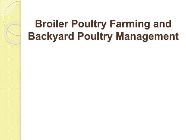 Brooding in poultry | PPTX