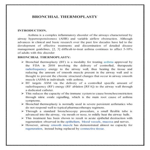 Bronchial thermoplasty