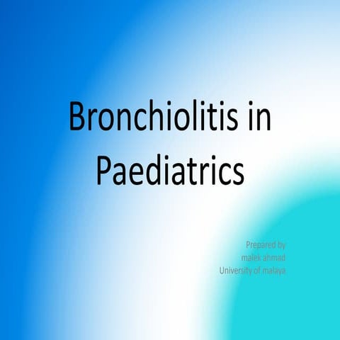 bronchiolitis in paediatrics