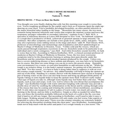 Bronchitis | PDF