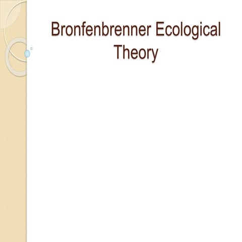 Bronfenbrenner ecological theory