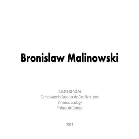 Bronislaw malinowski