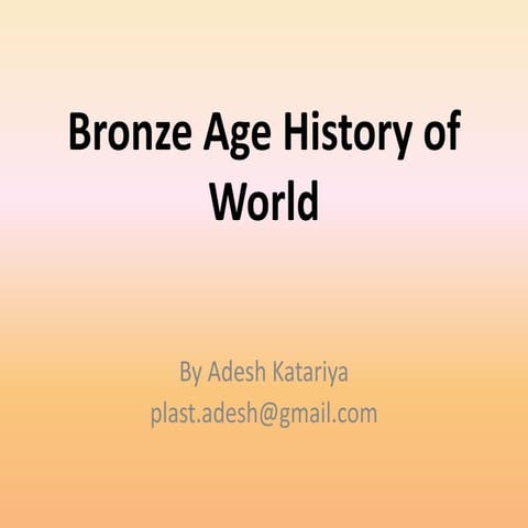 Bronze age history of world