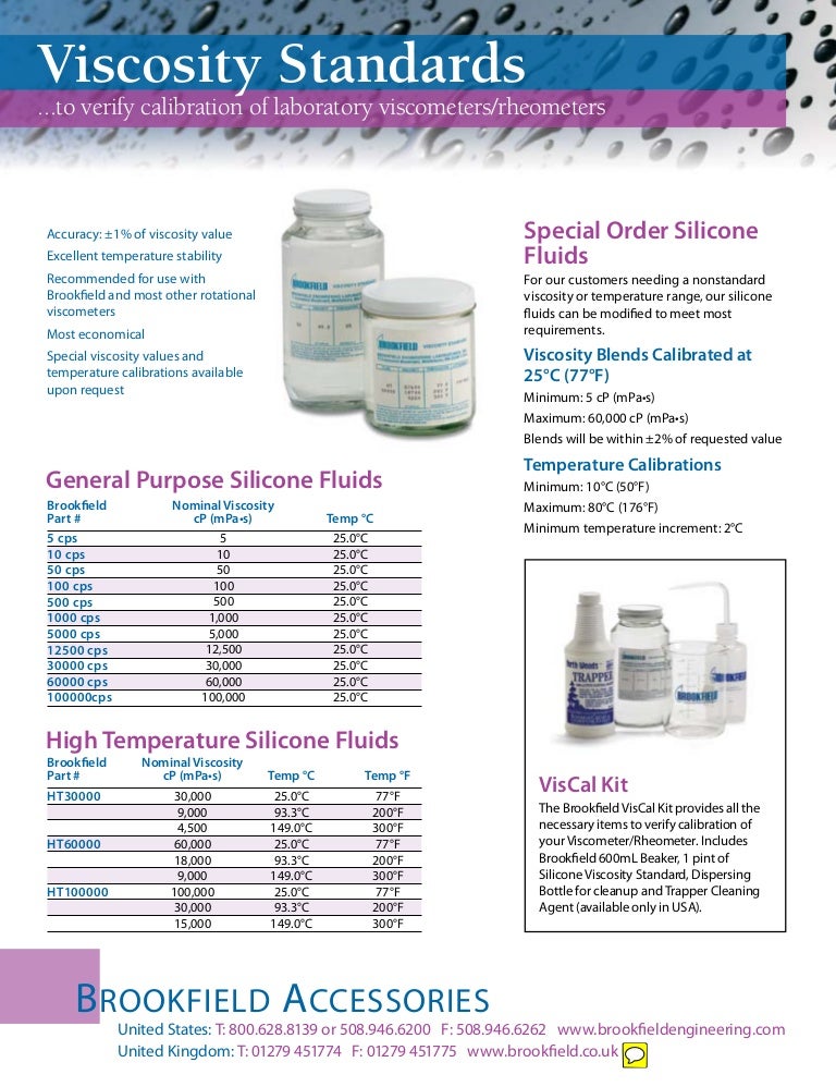 Brookfield Viscosity Standards