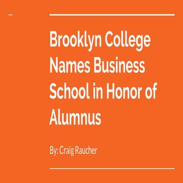 Brooklyn college names business school in honor of alumnus 