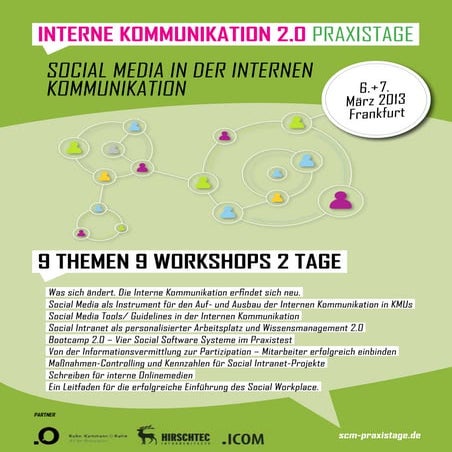 Praxistage Interne Kommunikation 2.0 am 6. und 7. März 2013
