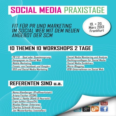Social Media Praxistage am 19. und 20. März 2013