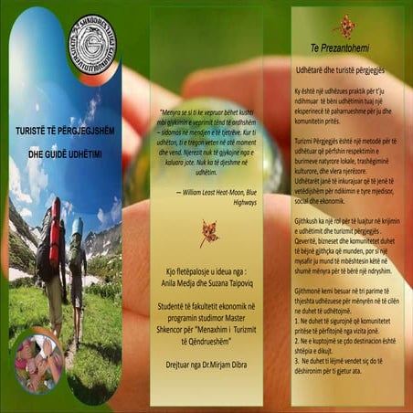 TURISTË TË PËRGJEGJSHËM DHE GUIDË UDHËTIMI