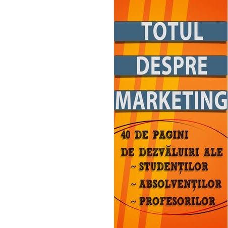 Broșură - Prezentarea specializării Marketing din cadrul FEAA, UAIC, Iași