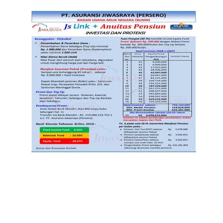 Brosur js link combine anuitas 