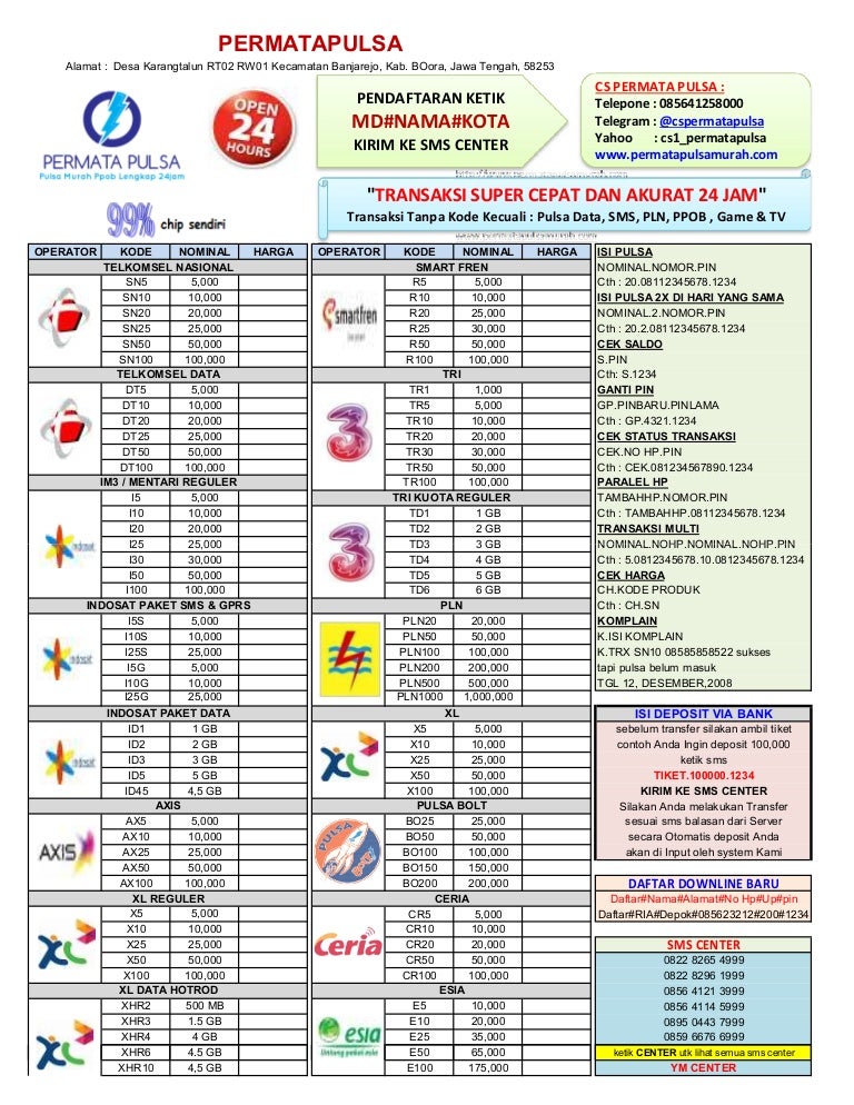Brosur Pulsa Murah Di Www Permatapulsamurah Com