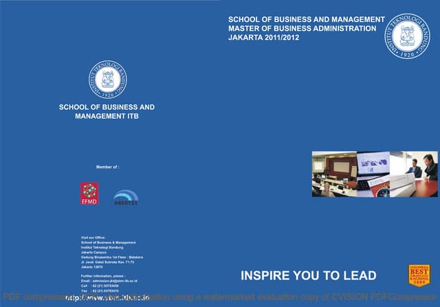 Brosur MBA ITB Jakarta