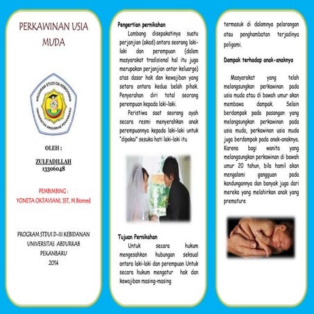 Brosur perkawinan usia dini