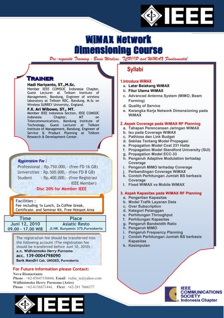 WIMAX Network Dimensioning Course