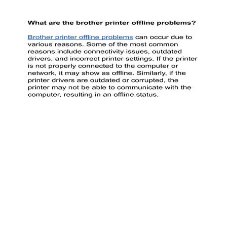 brother printer offline problem.