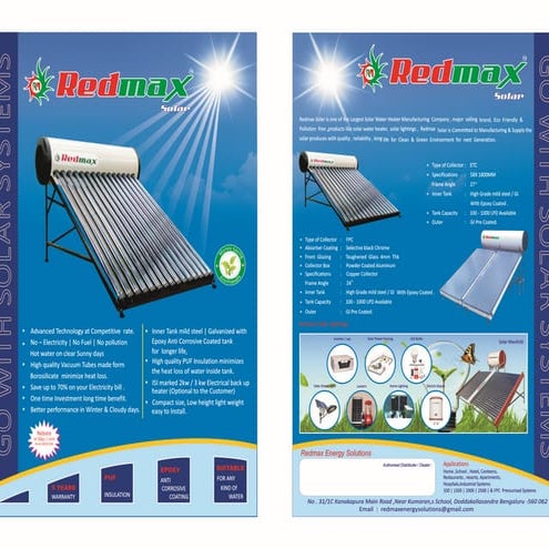 REDMAX Solar water heater bangalore | PPT