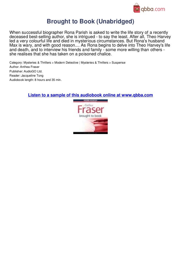 Brought to book unabridged book review by qbba