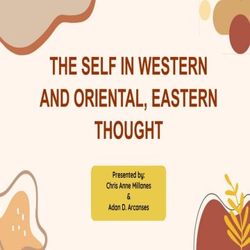 The Self in the Western and Eastern Thougghts | PPTX