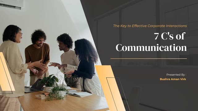 Seven C's for the effective communication