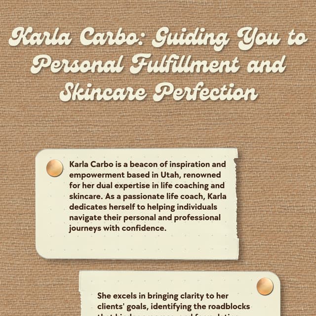 Karla Carbo: Guiding You to Personal Fulfillment and Skincare Perfection