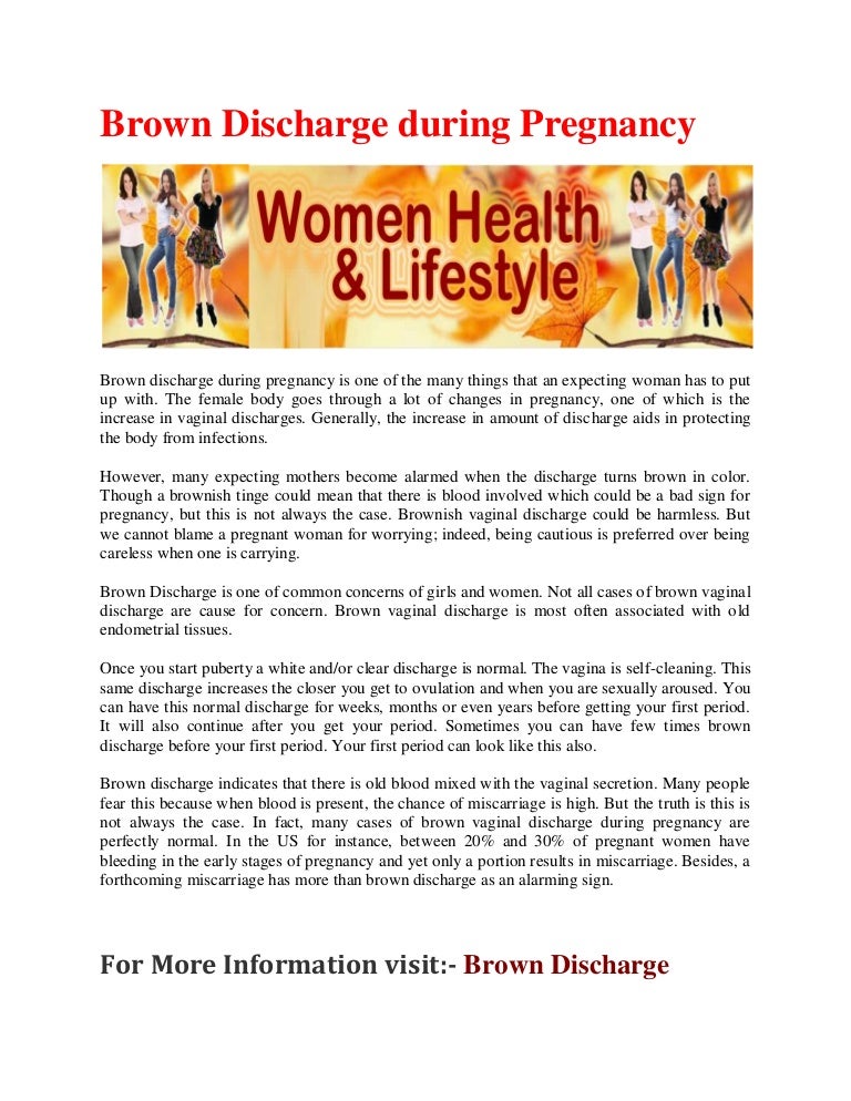 Brown discharge during pregnancy