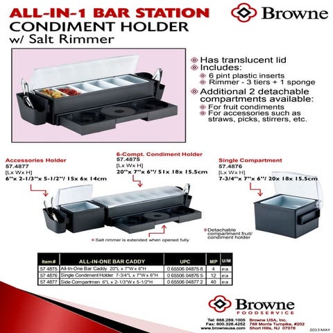 Browne fs   all in one bar caddy - np